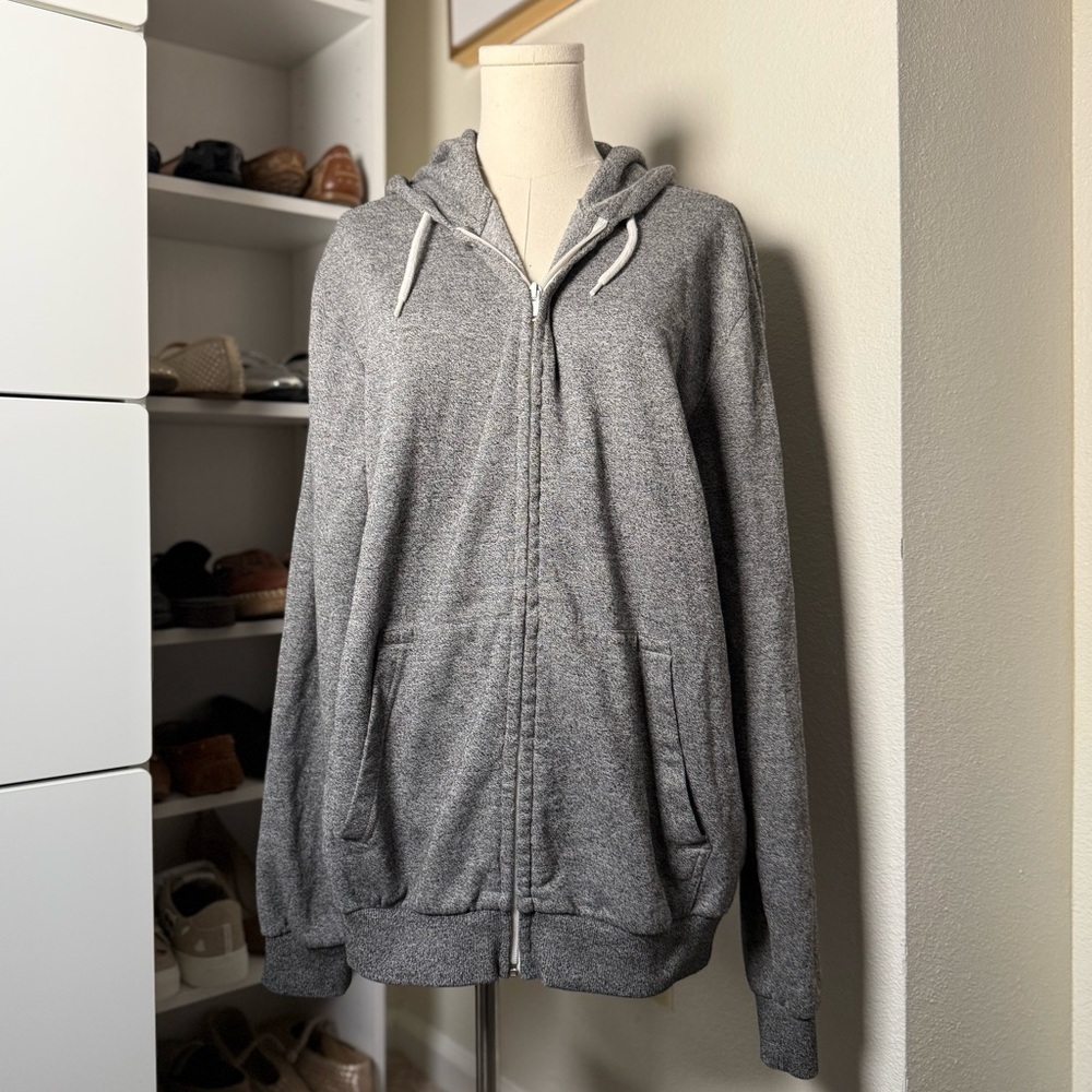 Divided H&M Gray Zip-Up Hoodie Sweatshirt with Front Pockets Size Large